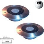 Lot de 2 spots solaires encastrables pour balisage au sol - gris - led - extrieur