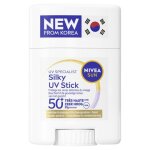 Lot de 2 stick uv protection solaire visage spf 50 + nivea sun 15g