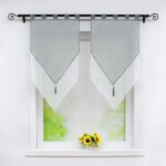 Lot de 2 store bateau romain de fentre voilages  double couche transparent en polyester  passants ...