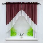 Lot de 2 store romain bateau voilage fentre avec galon fronceur sans percage voile l - h 120x145cm - ...