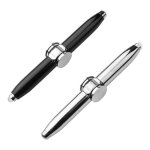 Lot de 2 stylos gyroscopiques � pointe de doigt - stylo � plume - stylo lumineux - noir / argent