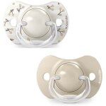 Lot de 2 sucettes sym�triques - suavinex - birdies - sx pro - 0 � 6 mois - beige