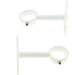 Supports courts pour tringle ovale en mtal - blanc - lot de 2