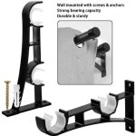 Lot de 2 support de tringle  rideaux double crochets pour tringle  rideaux de salon support mural pour ...