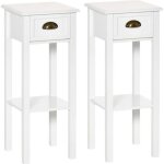 Homcom - table dappoint - mdf - 30x30x75cm - blanc Homcom - table dappoint - mdf - 30x30x75cm - blanc