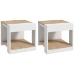Homcom - table d'appoint - mdf - 40x40x45cm - blanc