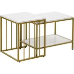 Homcom - tables basses - panneau de particules - 45x40x50. 5cm - blanc Homcom - tables basses - panneau de particules - 45x40x50. 5cm - blanc