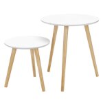 Lot de 2 tables basses - marque inconnue - table ronde pour cafeteria - style scandinave - blanc laqué ... Lot de 2 tables basses - marque inconnue - table ronde pour cafeteria - style scandinave - blanc laqué ...