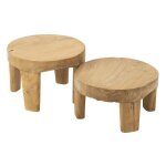 Lot de 2 tables basses tek 50cm naturel
