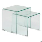 Lot de 2 tables gigognes lenia transparent 51x47x30cm - atmosphera createur dinterieur