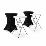 Lot de 2 tables hautes de rception ? gala ? mange debout. pliables. 80cm x 110cm + 2 housses en polyester. ...