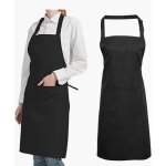 Lot de 2 tabliers de chef - noir - rglables - impermables - cuisine jardinage restaurant