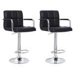Lot de 2 tabourets de bar noir avec accoudoirs mike Lot de 2 tabourets de bar noir avec accoudoirs mike