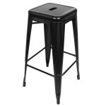 Lot de 2 tabourets de bar en acier noir 42 x 42 x 76 cm chaises de bar empliables Lot de 2 tabourets de bar en acier noir 42 x 42 x 76 cm chaises de bar empliables