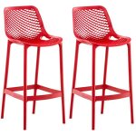 Lot de 2 tabourets de bar air - clp - rouge - plastique rsistant - intrieur et extrieur