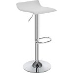 Lot de 2 tabourets de bar blanc r�glable en hauteur : 60 cm - 80 cm