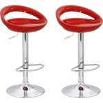 Lot de 2 tabourets de bar bristol - rouge - pivotant � 360� - repose - pied