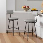 Lot de 2 tabourets de bar chaise de bar avec dossier et repose - pieds tabourets de comptoir tabouret ...