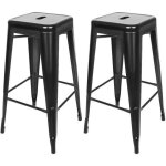 Lot de 2 tabourets de bar chaises de bar empliable vintage noir