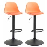 Lot de 2 tabourets de bar - clp - kiel - similicuir - orange - noir - r�glable en hauteur