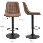Lot de 2 tabourets de bar tabouret de cuisine r�glable en hauteur avec repose - pieds chaise pivotante ...