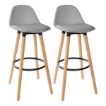 Lot de 2 tabourets bar d�co style scandinave maxon atmosphera - gris