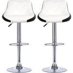 Tabourets de bar - blanc noir - siège bien rembourré - réglable en hauteur Tabourets de bar - blanc noir - siège bien rembourré - réglable en hauteur