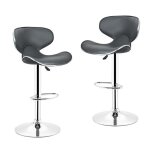 Lot de 2 tabourets de bar design moderne vivolilvdossier en forme de papillonhauteur r�glable pivotant ...