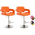 Lot de 2 tabourets de bar dublin en similicuir - clp - réglables en hauteur - avec accoudoirs - orange ... Lot de 2 tabourets de bar dublin en similicuir - clp - réglables en hauteur - avec accoudoirs - orange ...