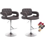 Lot de 2 tabourets de bar dublin en tissu gris - rglables en hauteur - style chesterfield avec accoudoirs ...