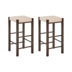 Lot de 2 tabourets de bar embrun bois marron fonc�