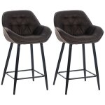 Lot de 2 tabourets de bar gibson - clp - contemporain - design - marron - métal - tissu Lot de 2 tabourets de bar gibson - clp - contemporain - design - marron - métal - tissu