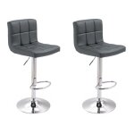 Lot de 2 tabourets de bar gris mike