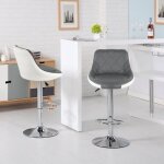 Lot de 2 tabourets de bar - marque - hauteur rglable - ergonomique - style moderne - gris