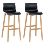 Lot de 2 tabourets de bar hoover assise plastique 4 pieds nature noir - clp - contemporain - design - ...