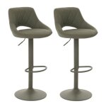 Lot de 2 tabourets de bar hwc - n64 chaise de bar tabouret de comptoir repose - pieds pivotant similicuir ...