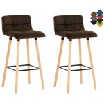 Lot de 2 tabourets de bar lincoln en velours - clp - style scandinave moderne - marron