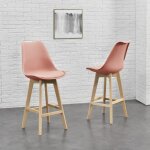 Lot de 2 tabourets de bar lublin similicuir hêtre 105 x 48 x 58 cm rose Lot de 2 tabourets de bar lublin similicuir hêtre 105 x 48 x 58 cm rose