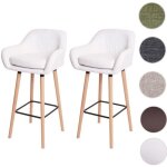 Lot de 2 tabourets de bar malm t381 - simili cuir blanc - confortable et design
