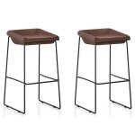 Lot de 2 tabourets de bar marrons - udinese - designetsamaison