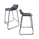 Lot de 2 tabourets de bar en m�tal et plastique noir 485 x 47 x 82 cm