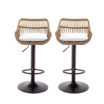 Lot de 2 tabourets de bar modernes r�glables avec repose - pieds id�al pour cuisine et salle � manger ...