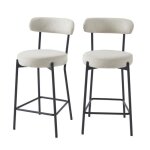 Lot de 2 tabourets de bar noa tissu beige Lot de 2 tabourets de bar noa tissu beige