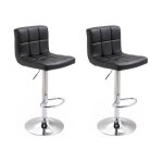 Lot de 2 tabourets de bar noir mike