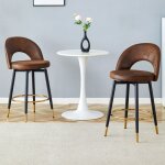 Lot de 2 tabourets de bar pivotants 360� - redom - dossier ajour� repose - pieds - tissu technologique ...