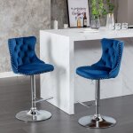 Lot de 2 tabourets de bar - pivotants - hauteur dassise r�glable 635 - 84 cm - avec dossier capitonn� ...