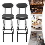 Lot de 2 tabourets de bar pliables hauteur dassise 65 cm chaise de cuisine avec dossier jusqu� 125 kg ...