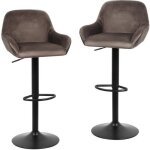 Lot de 2 tabouret de bar rglable en braga tissu - chaise haute de bar sige ergonomique - pied stable ...