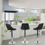 Lot de 2 tabouret de bar - bien rembourré - simili - cuir - réglable en hauteur Lot de 2 tabouret de bar - bien rembourré - simili - cuir - réglable en hauteur