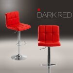 Lot de 2 tabourets de bar - simple style europ�en - r�glable en hauteur - rouge